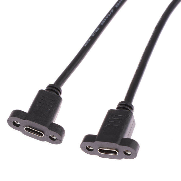 carmelun-usb-ชนิดไมโคร-usb-3-1หัวต่อตัวผู้กับ-type-c-usb-สายพ่วงตัวเมีย3-1-17มม-พร้อมรูยึดแผงสกรู0-3เมตร