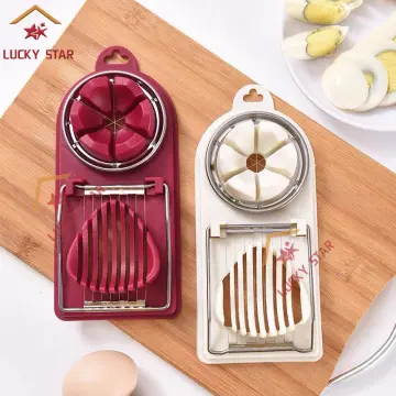 Egg Slicer 2 in 1 Stainless Steel Wire Multipurpose Egg Cutter with 2  Slicing Style For