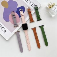 ☸◎ Flat Surface Soft Leather Band 38/42mm for iwatch SE8 7 6 40/44mm Ladies Strap for Apple Watch 5 4 3 2 1 41mm 45mm 49Ultra Loop