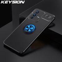 [ฮอต P] KEYSION เคสสำหรับ VIVO กันกระแทก V23 5G V23 Pro ซิลิโคนนิ่ม V23e ขาตั้งแหวนโลหะฝาหลังโทรศัพท์สำหรับ Vivo S12 S12 Pro