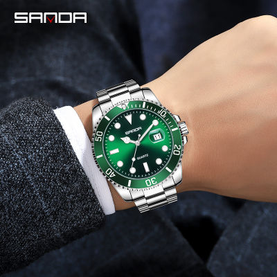 SANDA Top nd Luxury Mens Quartz Watches Stainless Steel Waterproof Casual Business Wristwatch for Men Clock Relogio Masculino
