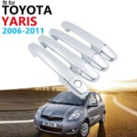 ชุดมือจับประตูรถยนต์ Toyota Yaris อุปกรณ์เสริมรถยนต์ Vitz XP90 2006 ~ 2011มือจับโครเมี่ยมสติกเกอร์รถ2010 2009 2008 2007