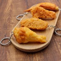 Funny Fried Chicken Leg Chicken Wing Keychain Creative Mini Simulation Food Pendant With Key Ring For Handbag Purse Accessories Key Chains