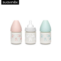 Suavinex ขวดนมลาย HYGGE รุ่น Premium PA polyamide wide neck bottle with round teat ขนาด 150ml เหมาะสำหรับอายุ +0 เดือน