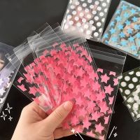 50Pcs Opp Plastic Bag Self Adhesive Transparent Plastic Bags Beads Jewelry Storage Packaging Gift Bag Kpop Small Card Holder