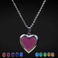 [] Mood Necklaces Heart Pendant Necklace Temperature Control Color Change Necklace [ID]