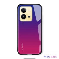 ส่งจากไทย Case Vivo V25 5G  เคสกระจก เคสกันกระแทก วีโว่ เคสกระจกไล่สี ขอบนิ่ม เคสกระจกสองสี VIVO V25