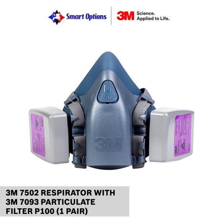 3M 7502 HALF FACEPIECE REUSABLE RESPIRATOR WITH 3M 7093 PARTICULATE ...