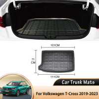 สำหรับ Volkswagen VW T-Cross T Cross Tai 2019 ~ 2023ด้านหลังสำหรับแผ่นป้องกัน Cargo Liner Trunk ถาดกันน้ำชั้น