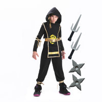 Ninja Costume Boys Cosplay Carnival Birthday Assassin Samurai Fancy Party Dress Children Suit Clothes Set Gift