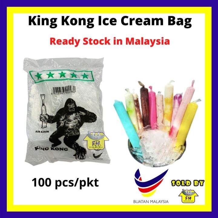 100pcs/pkt King Kong Ice Cream Plastic Bag Popsicle Mold Frozen