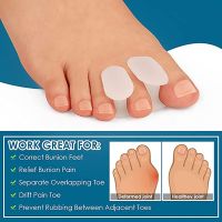 ZZOOI 4Pcs Silicone Foot Finger Toe Separator Adjuster Hallux Valgus Pedicure Corrector Feet Care Bunion Bone Thumb Valgus Protector