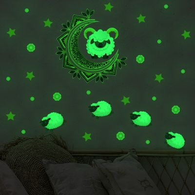 [24 Home Accessories] สไตล์ตะวันออกกลาง Moon Sheep Luminous Wall Decal ตกแต่งห้อง Wall Decal Self Adhesive Wall Sticker