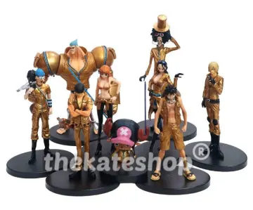 9Pcs/Set One Piece Luffy Zoro Sanji Nami Brook Japanese Anime Figures Gift  TOY