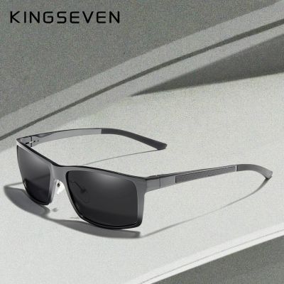 KINGSEVEN แว่นตากันแดดแมกนีเซียมอลูมิเนียมดีไซน์ใหม่,แว่นตาขับรถโพลาไรซ์ทรงสี่เหลี่ยมอุปกรณ์แว่นตากันแดดชายสำหรับผู้ชาย