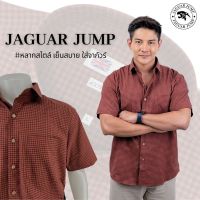 Jaguar เสื้อเชิ้ตผู้ชาย แขนสั้น ลายสก็อต สีน้ำตาล ทรงธรรมดา (Regular) JTLW-3135-1-MA