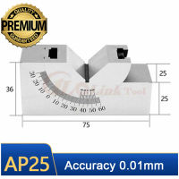 มาตรวัดมุมขนาดเล็กแบบปรับได้ AP25,บล็อก V มุมความแม่นยำสูง ° เครื่องกลึงมิลลิ่ง