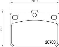 ผ้าดิสเบรคหน้า MITSUBISHI LANCER A72 A73 A75 1977- A172 1979- GALANT SIGMA A121 1977- A151 A152 1978- NTN