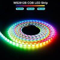 DC5V แถบ LED COB สามารถระบุที่อยู่รายบุคคลได้ WS2812B 60 100 160LED/M ความหนาแน่นสูงยืดหยุ่น5มม./10มม. WS2812หลอดไฟ COB พิกเซลอัจฉริยะ