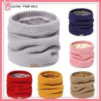 LUCKY HAIRACC ถักนิตติ้ง ที่พันคอ ซับในหนาขึ้น เก็บความอบอุ่น ผ้าพันคอหลอดสกี แฟชั่นสำหรับผู้หญิง ปลอกคอกันหนาว ฤดูหนาวในฤดูหนาว