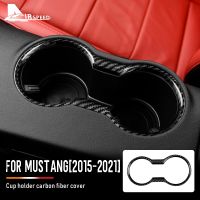 ┅۞ Real Carbon Fiber for Ford Mustang 2015 2016 2017 2018 2019 2020 2021 2022 Accessories Interior Trim Car Water Cup Holder Frame