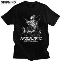 【New】เสื้อทหาร แฟชั่น Marlin ตกปลา Apocalyptic เสื้อยืดผู้ชาย O-คอแขนสั้นเสื้อยืดปลาวันพ่อชาวประมงฤดูร้อน Tshirt Co