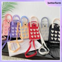 BETTERFORM รักหวานแหววว กระเป๋าถือแบบถัก ความจุสูงมาก ถักนิตติ้ง กระเป๋าข้อมือปม ใช้ซ้ำได้ มินิมินิ กระเป๋าใส่โทรศัพท์ สำหรับผู้หญิง