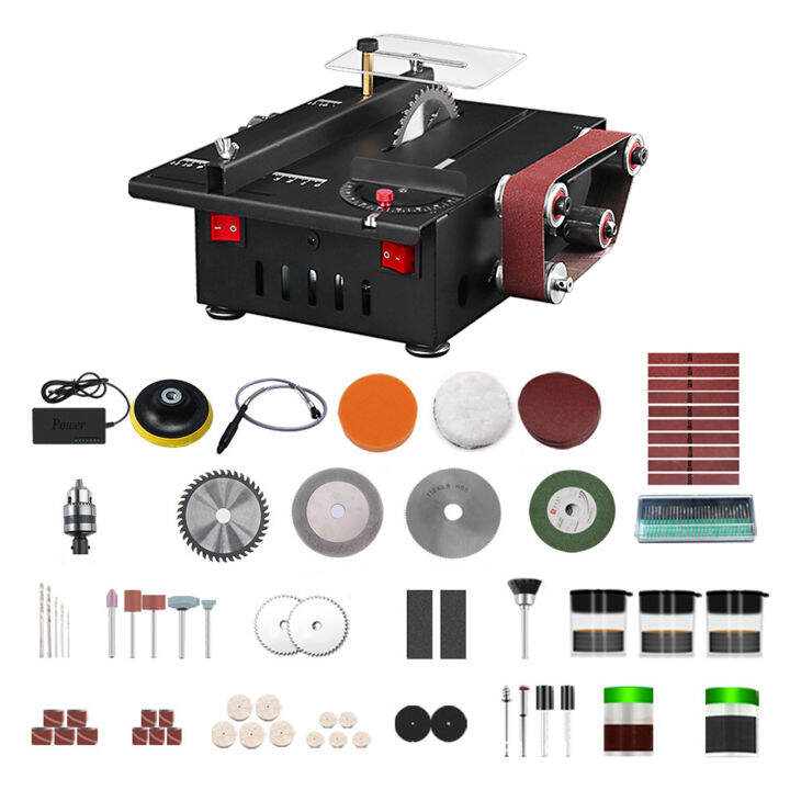 KKmoon 150W Mini Bench Saw and Belt Sander with Extension Rod, Collet