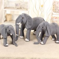 ✜✣❣ Simulazione del fumetto del giocattolo della peluche dell 39;elefante grigio animali di peluche dell 39;elefante in piedi grandi bambole per la decorazione del letto dei puntelli di fotografia del bambino