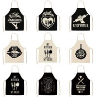 2022 Creative Pattern Kitchen Apron Family Cleaning Sleeveless Apron Parent-child Dinner Anti-dirty Apron Cooking Accessories Aprons