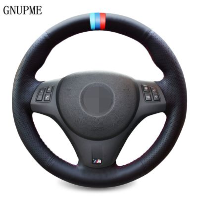 Hand-stitched Black Artificial Leather Car Steering Wheel Cover For BMW M Sport M3 E90 E91 E92 E93 E87 E81 E82 E88 X1 E84