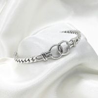 กำไลเงินแฟชั่นผู้หญิงลายเลท กำไลเงินแท้ 925 : 925 Sterling Silver Bangle [GSPC0083]