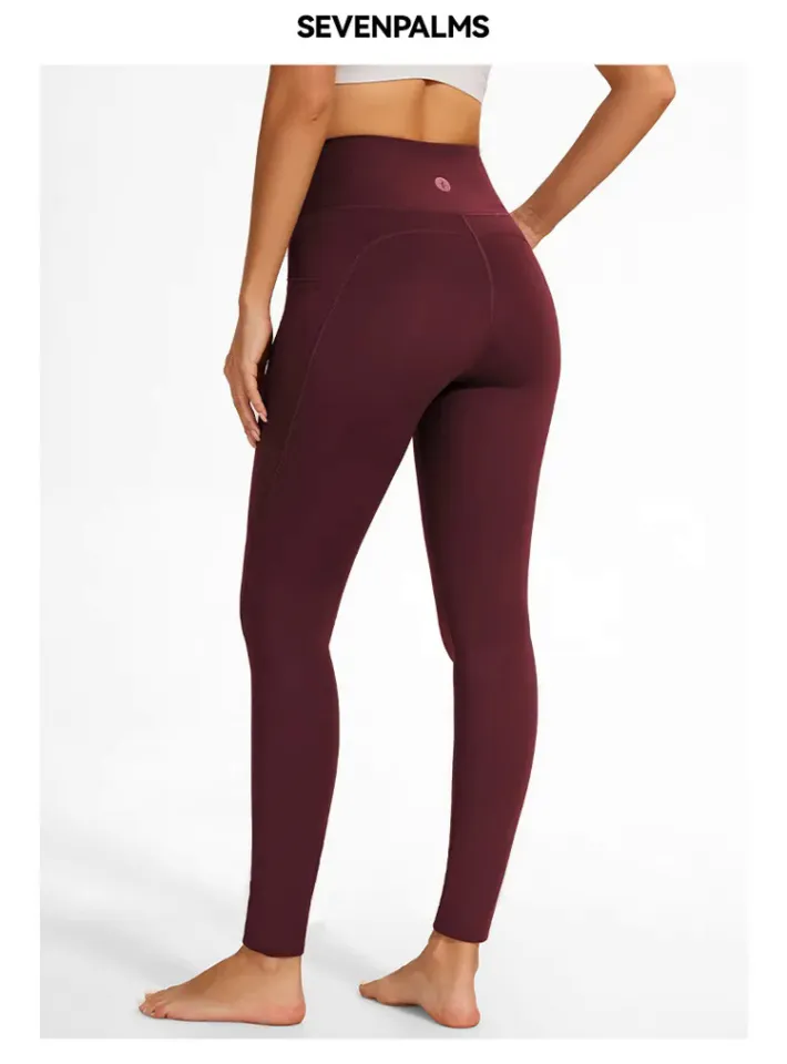 SEVENPALMS High Waist Yoga Pants with Pockets Tummy Control