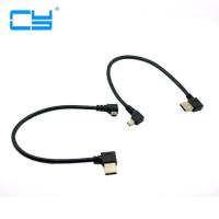 Kabel Pengisi Daya Data USB Ke Mini USB 90 Derajat Kiri Kanan 90 Konektor Miring 20Cm 0.2M Kabel Usb Mini Kabel Pendek