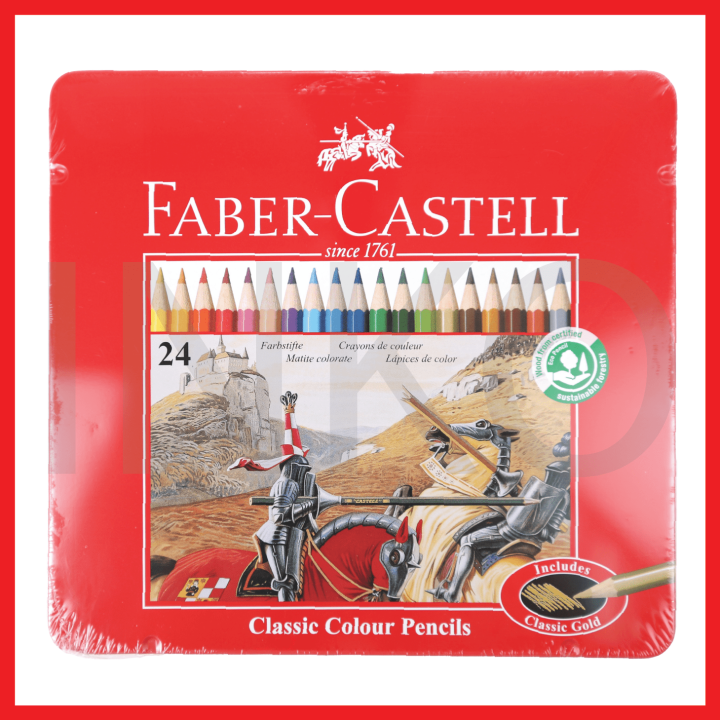 FABER CASTELL CLASSIC COLOUR PENCILS IN TIN CASE 24L Lazada Indonesia