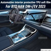 For BYD HAN EV BEV DMI 2023 Gear Panel Navigation Automotive Interior Screen Protective Film TPU Anti-Scratch Sticker Protect Bumper Stickers  Decals