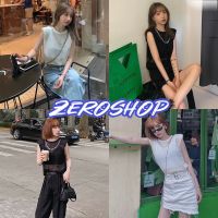 Zero shop?พร้อมส่ง? (Zero-E235)  เสื้อถักไหมพรม คอกลม แขนกุด ซีทรูเซ็กซี่กำลังมากแรง