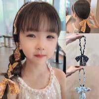 ★New★ 2023 new childrens braided hairband retro chain headband satin fabric headband niche design streamer fairy