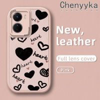 เคส Chenyyka สำหรับ VIVO Y16 Y35 5G Y56 5G ลายการ์ตูนรักหัวใจดีไซน์ใหม่กันกระแทกเคสใส่โทรศัพท์หนังฝาปิดเลนส์เต็มรูปแบบกล้องเคสป้องกันด้านหลังฝาปิดซิลิโคนนุ่มเคส