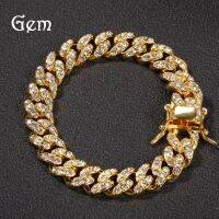 [Free ship] Hip-hop ancient cute 12mm alloy diamond-encrusted Cuban male and pop rock rap