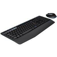 คอมโบเมาส์แป้นพิมพ์ไร้สาย Logitech MK345สำหรับ PC แล็ปท็อปแสงตามหลักสรีรศาสตร์เมาส์แป้นพิมพ์คอมโบขนาดใหญ่กันน้ำกระเซ็นสำนักงาน