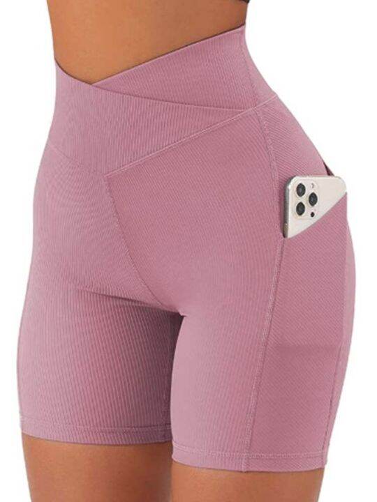 leggings-women-high-waist-yoga-sport-shorts-biker-shorts-women-sports-leggings-for-fitness-cross-waist-pocket-yoga-pant