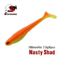 ESFISHING Nasty Shad 100mm Binoic Eyes Bass Fishing Swimbait Hot Sale Pesca Artificial Silicone Soft Fishing Tackle Lure BaitLures Baits