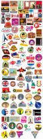 พร้อมส่ง！Big size Travel City Paris ROMA Phuket Japan sticker vintage LOGO สติกเกอร์กันน้ำรูปแบบที่แตกต่างกัน 100ชิ้น