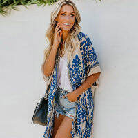 Boho Bikini Cover-ups Bohemian Printed Plus Size Kimono Cardigan Cotton Tunic Women Beach Wear Bathing Suit Cover Up A367