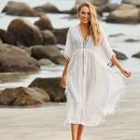 2022 Beach Dress Long Cover up Vestido largo Verano Mujer Bathing suit ups Sarong Robe de Plage Tunic