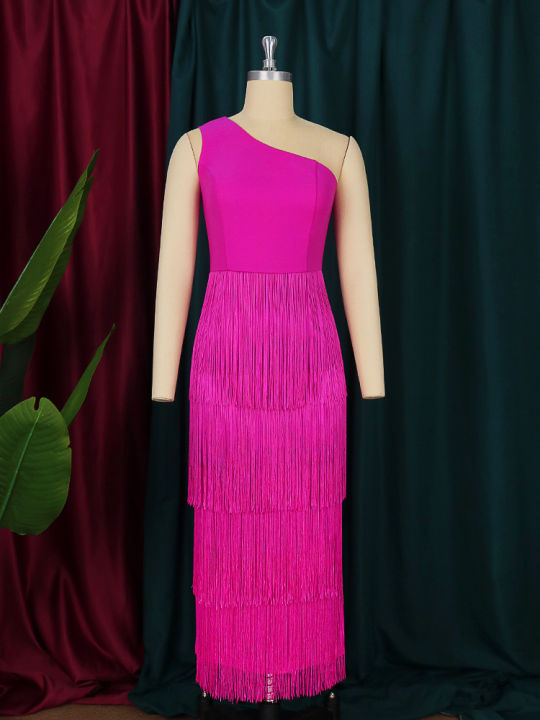 midi-dresses-for-women-party-fuchsia-sleeveless-one-shoulder-fringe-dress-skinny-stretch-evening-birthday-event-gown-summer-2022
