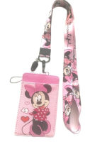 MINNIE MOUSE H สายคล้องคอ สายคล้องบัตร ที่ใส่บัตร ซองใส่บัตร ที่ใส่บัตร พร้อมสายคล้องคอ ลาย Minnie mouse pink มินนี่ ขมพู H งานดี สวยงาม   BY  PMY  SHOP