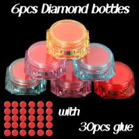 5D Diamond Painting Accessory Embroidery 6pcs Bottles with 30pcs Glue Red Round Dotting Glue DIY Daimond Painting Tools Wax Mud