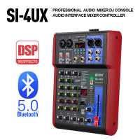 De Pro 4ช่อง DJ ควบคุมด้วย99DSP Kesan Reverb Bluetooth 5.0เครื่องผสมแบบยูเอสบี USB สำหรับคาราโอเกะ PC ไมโครโฟนคอนเดนเซอร์ Rakaman